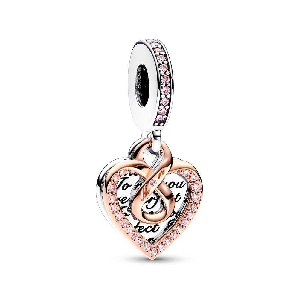 Plated 925 Valentine's Day Mother's Day Love Pendant DIY Accessories Pendant Gift