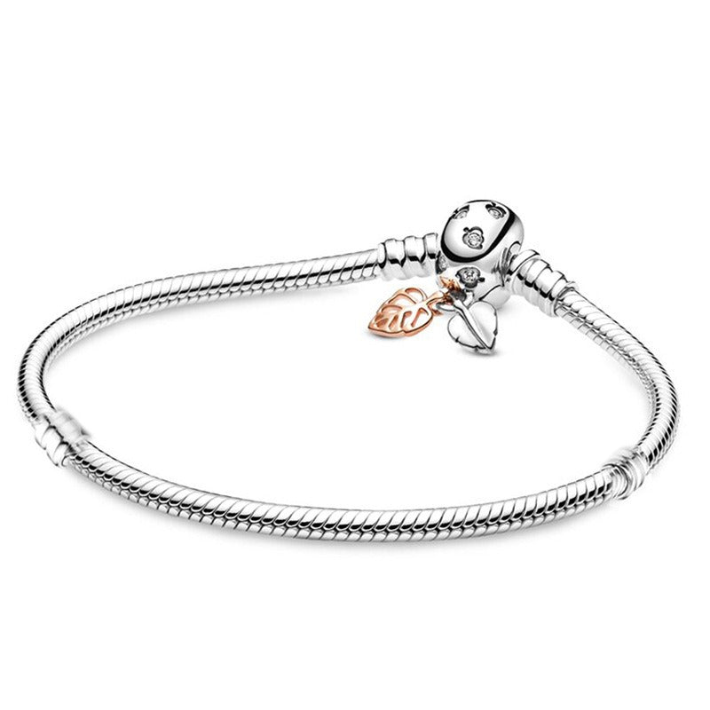Silver Snake Bone Chain Bracelet