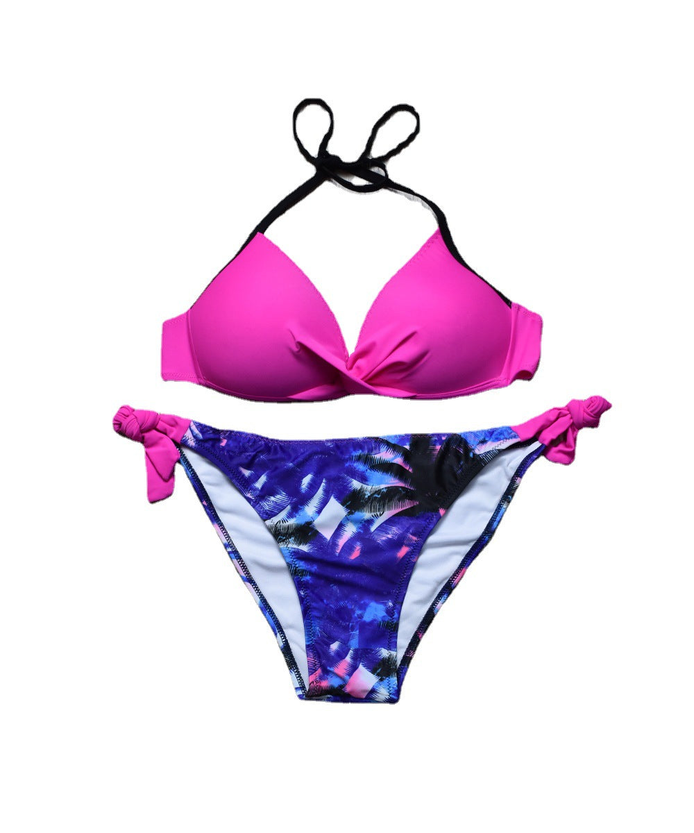 New Split Bikini Strips Backless Lace-Up Sling Sexy