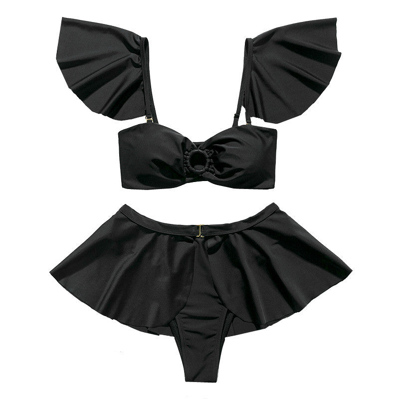 Swimsuit Sexy Solid Color Four-Piece Bikini Women's