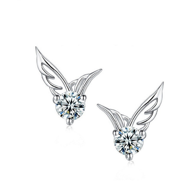 Silver Plated 925 Crystal Earrings Jewelry