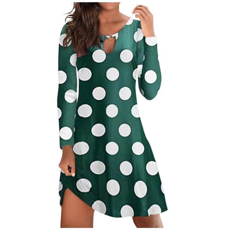 Vintage Dress Autumn New Casual Long