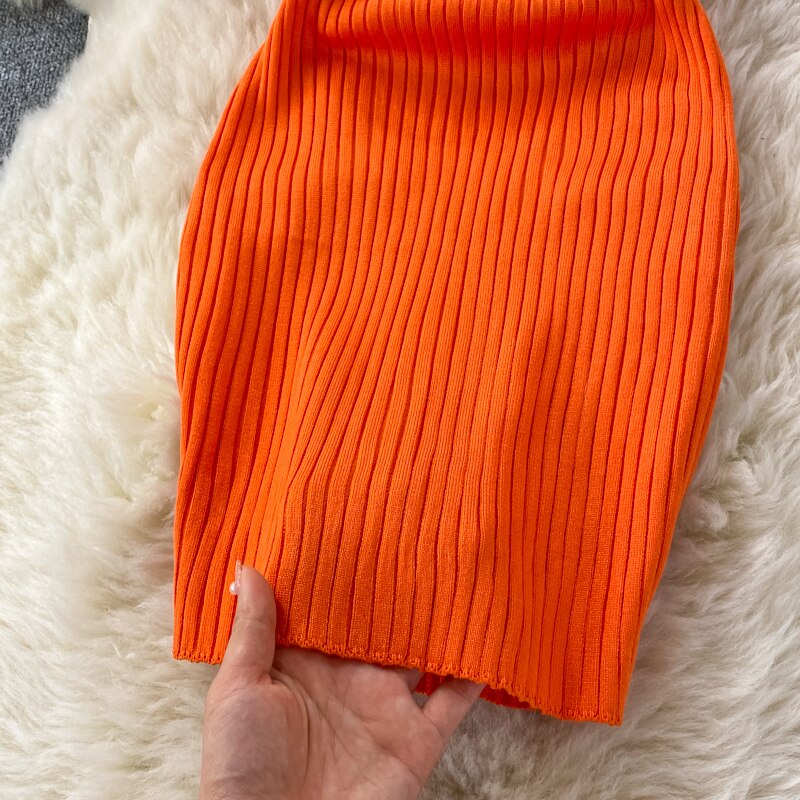 Turtleneck Knit Dress Women Fashion Autumn 