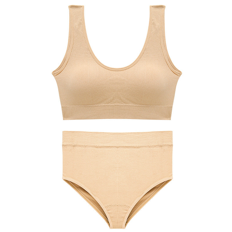 Beauty Vest With Pair Of Breasts Top Support Bra Underwear Two-Piece Set