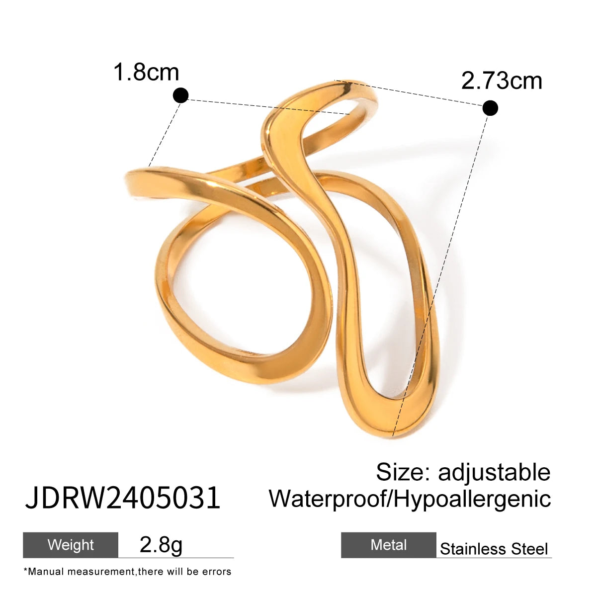 18k gold stainless steel ring
