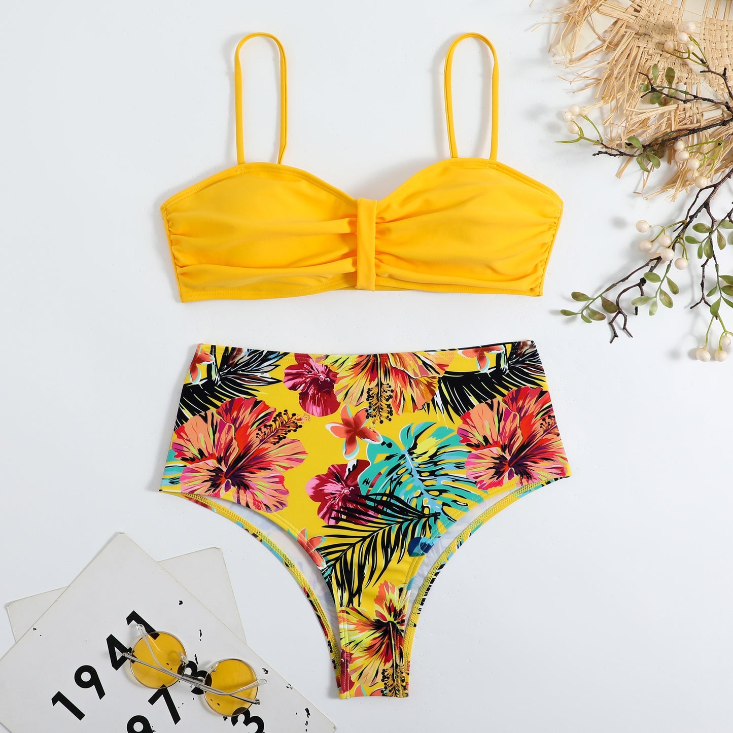 New European and American High Waist Split Sexy Bikini