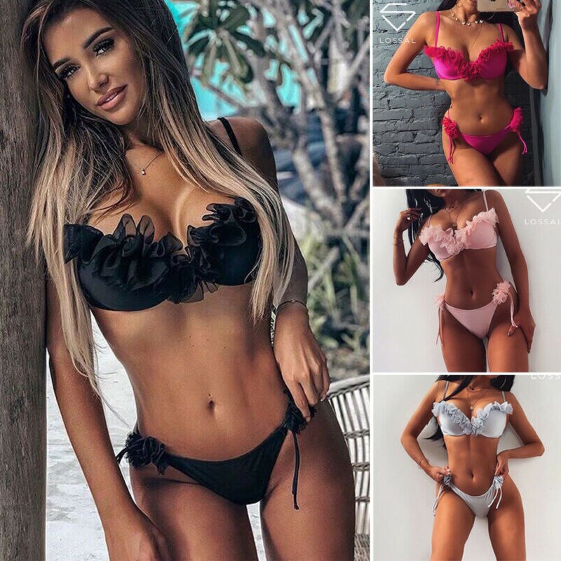 Sexy Bikini Set Two-Pieces Ruffles Push Up