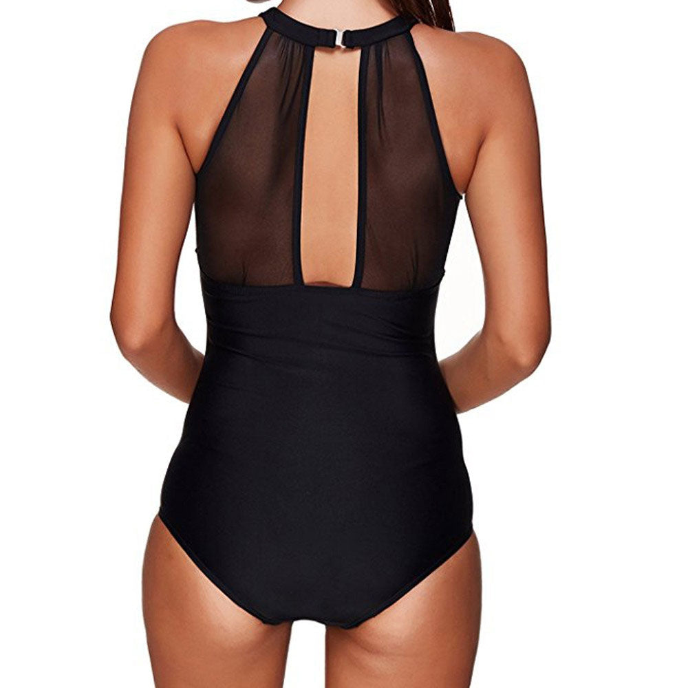 Women One Piece High Neck V-Neckline