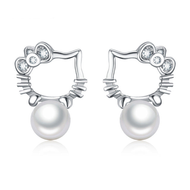 Cute Kitty Cat Stud Earrings