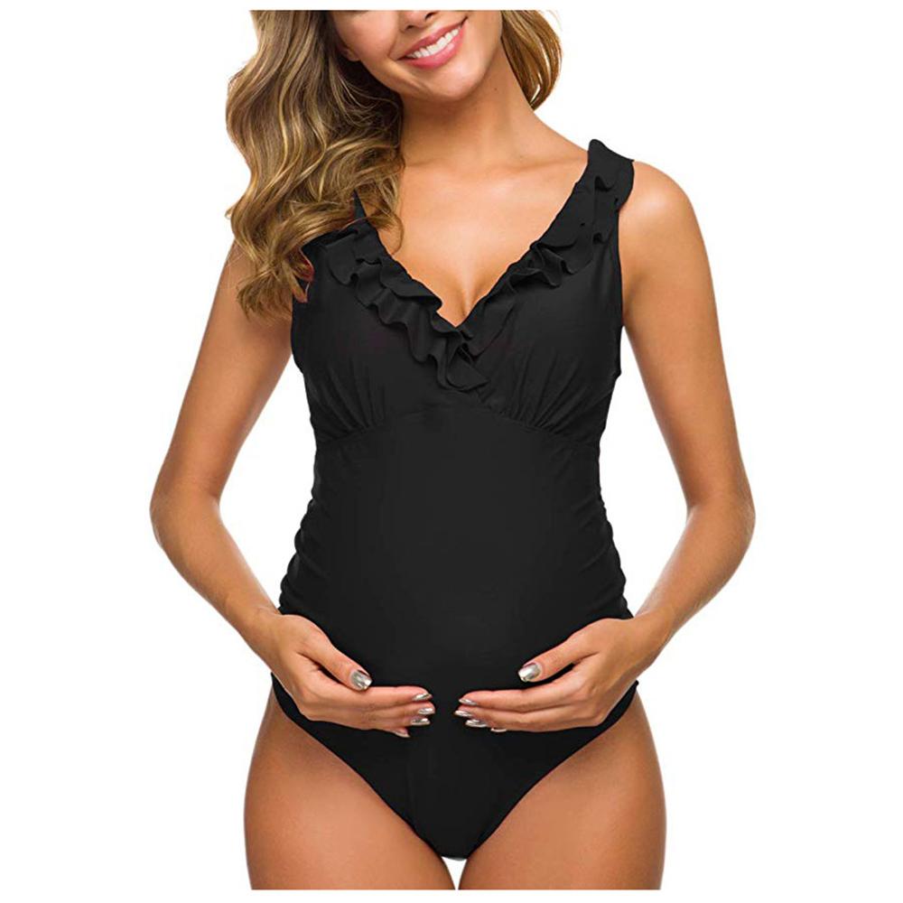 Women Maternity swimwear Pregnant one piece swimsuit