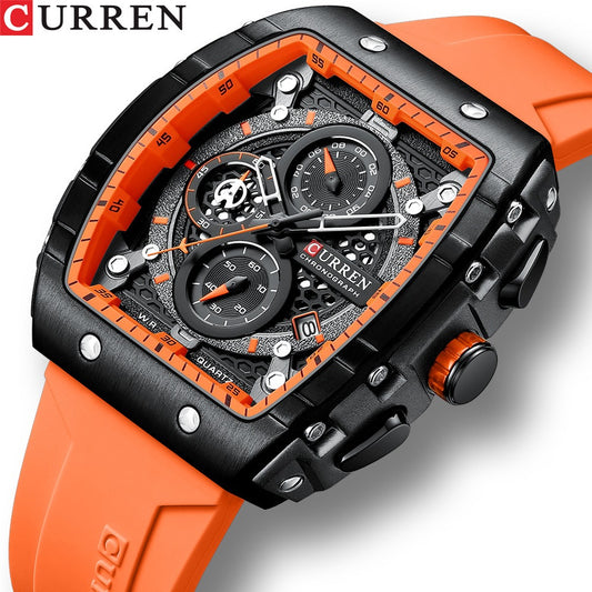 CURREN 8442 Men's Waterproof Six Needle Quartz Calendar Tape Men's Multifunctional Watch