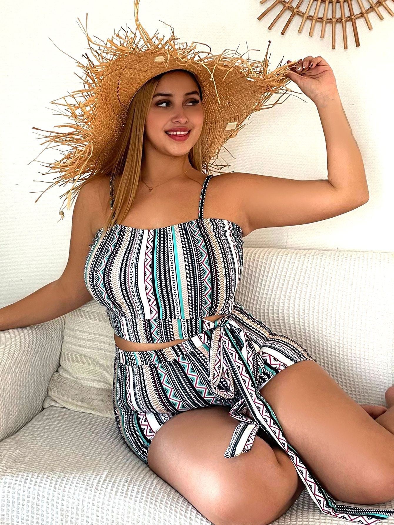 Plus Size Tube Top Swimsuit Bikini 