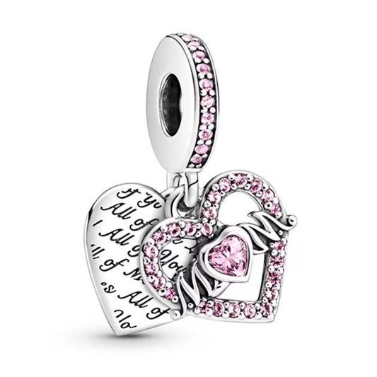Plated 925 Valentine's Day Mother's Day Love Pendant DIY Accessories Pendant Gift