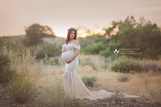 Pregnant Fluttering Tail Fluttering Sleeves Dress Long Dress Photography Dress