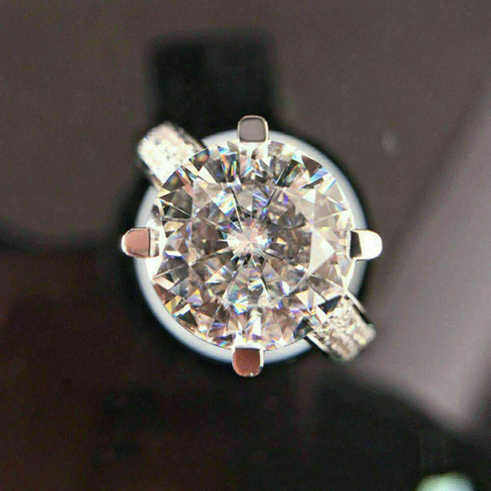 Luxury fashion four claw flower bud simulation diamond ring engagement and proposal ring