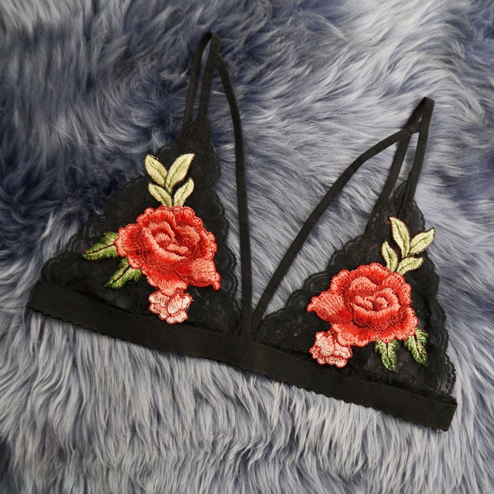Women Sexy Embroidered Flowers Lingerie Dress Deep V-neck Bikini Women's