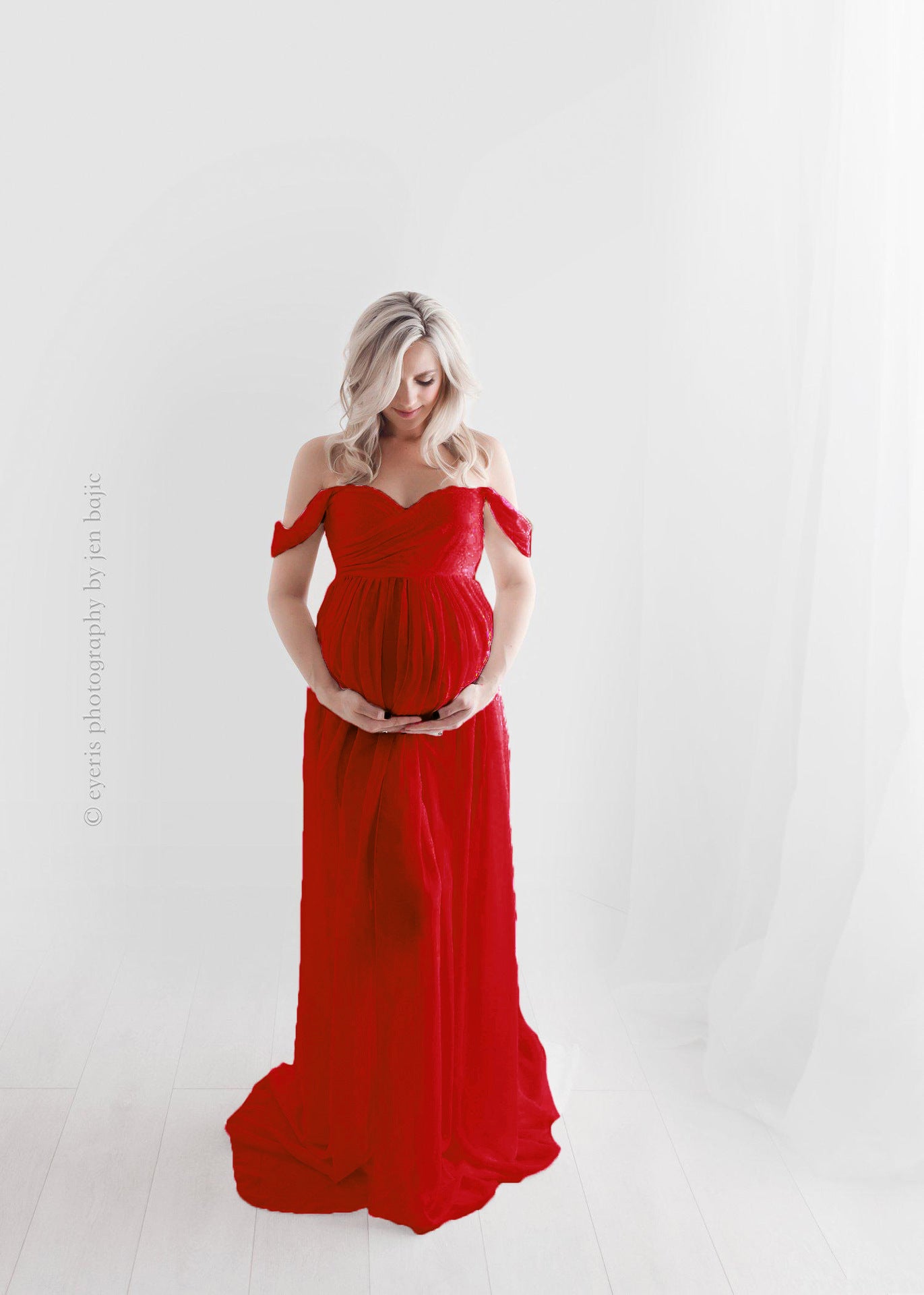 Photo Dress Pregnant Open Floor Long