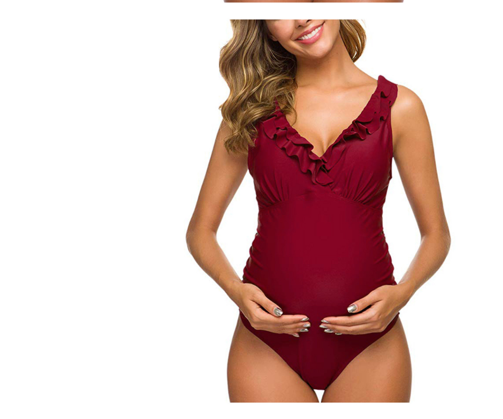 Women Maternity swimwear Pregnant one piece swimsuit