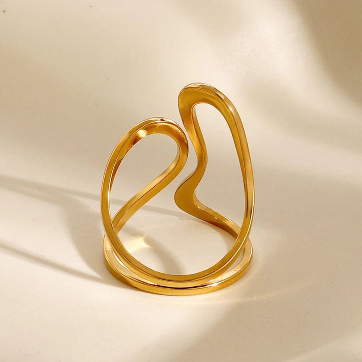18k gold stainless steel ring