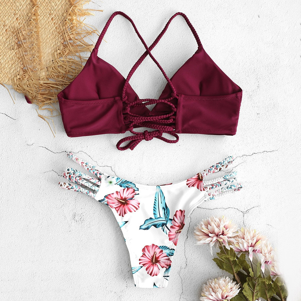 Sexy Bikini Push Up Print Bathing Suit Women Beachwear Swiming Suit Womens Bikinis