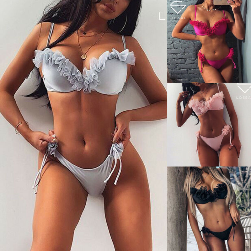 Sexy Bikini Set Two-Pieces Ruffles Push Up