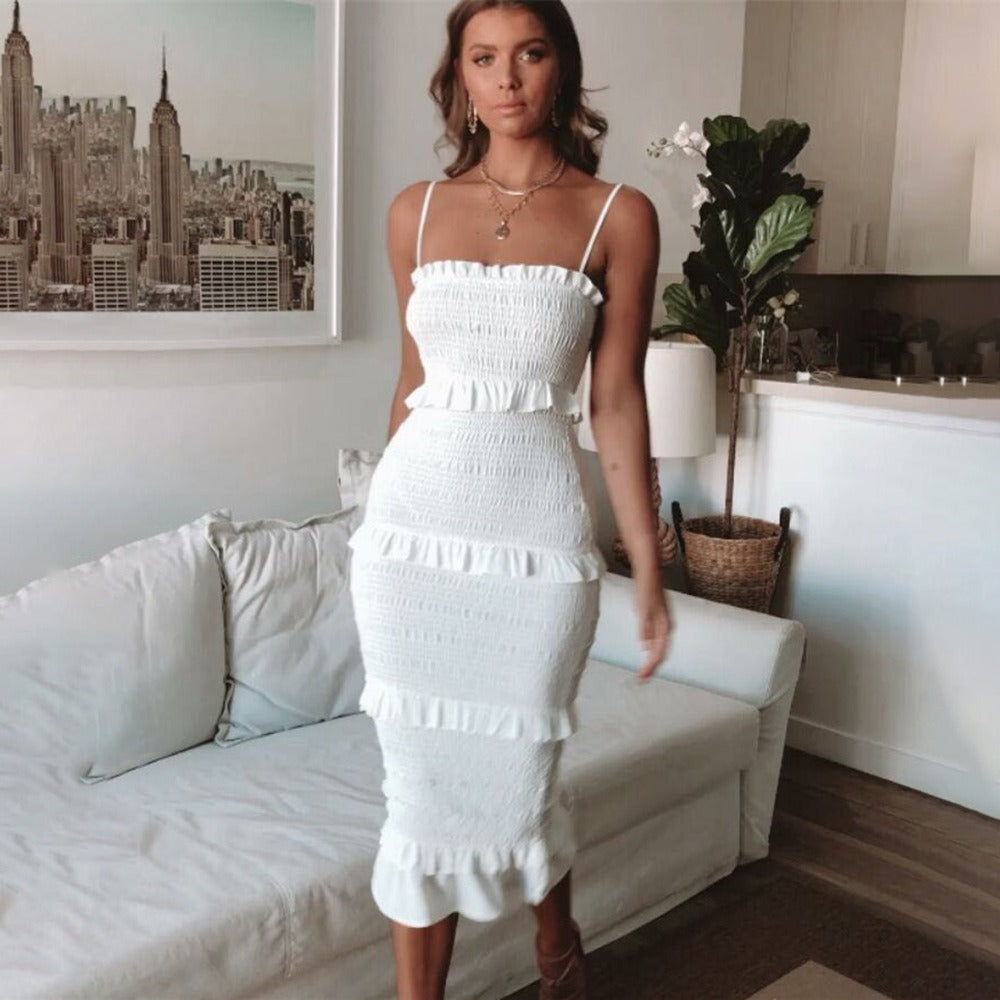 Fashion Green Dress Female Solid Elegant Wrap 