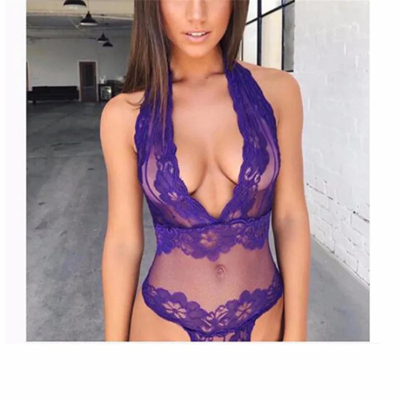 Babydoll Sexy Teddy Lingerie Hot Open Bra Halter Temptation Lenceria Sexy Underwear