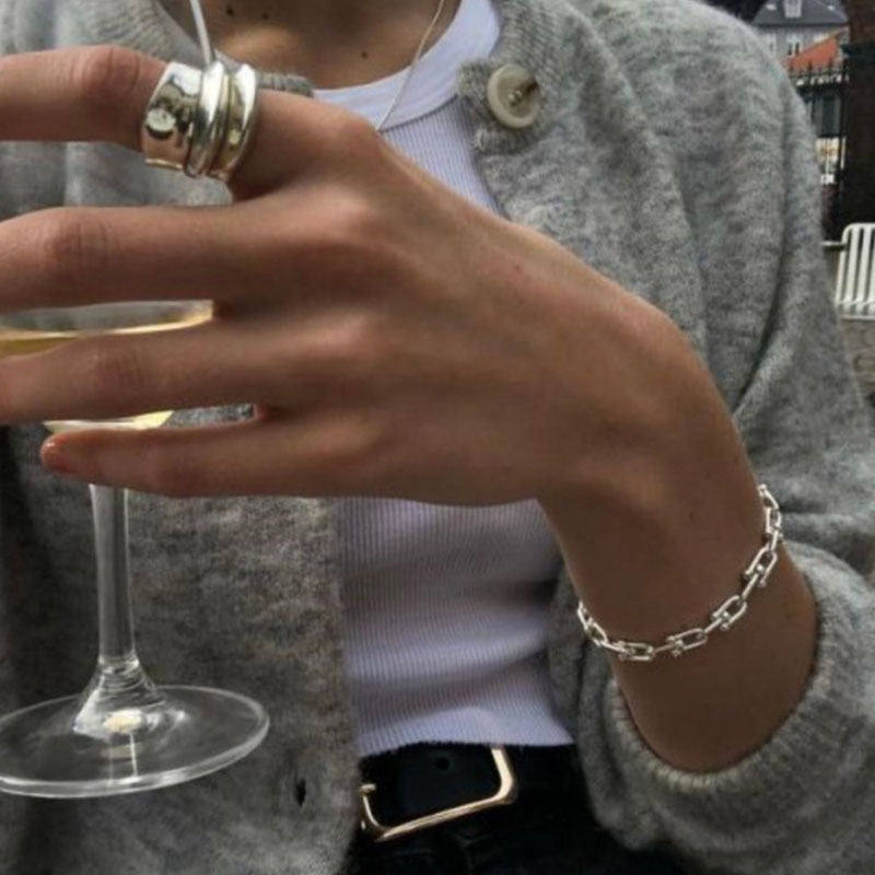 925 Sterling Silver Thick Chain Bracelet