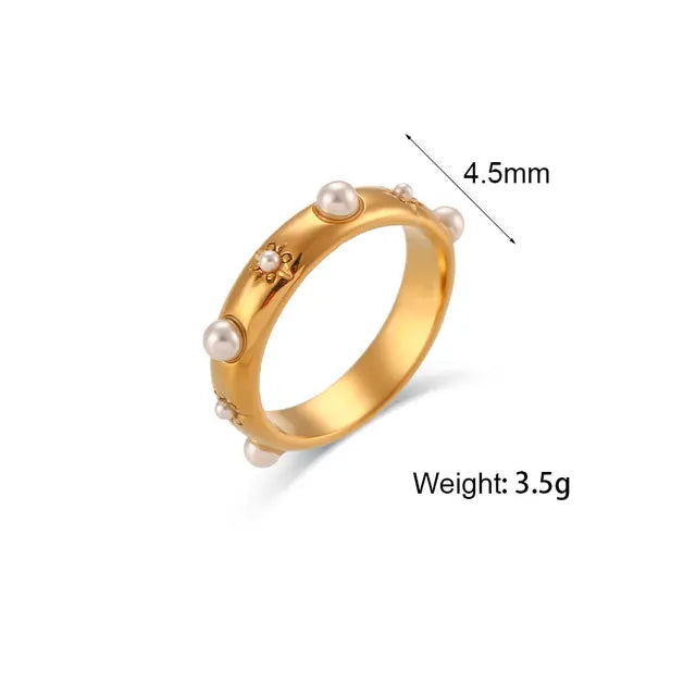 18K Gold Plated Rings Stainless Steel Jewelry