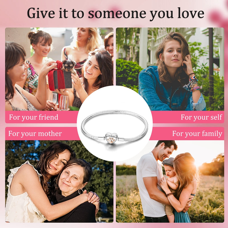 White copper plated 925 silver Best Friend