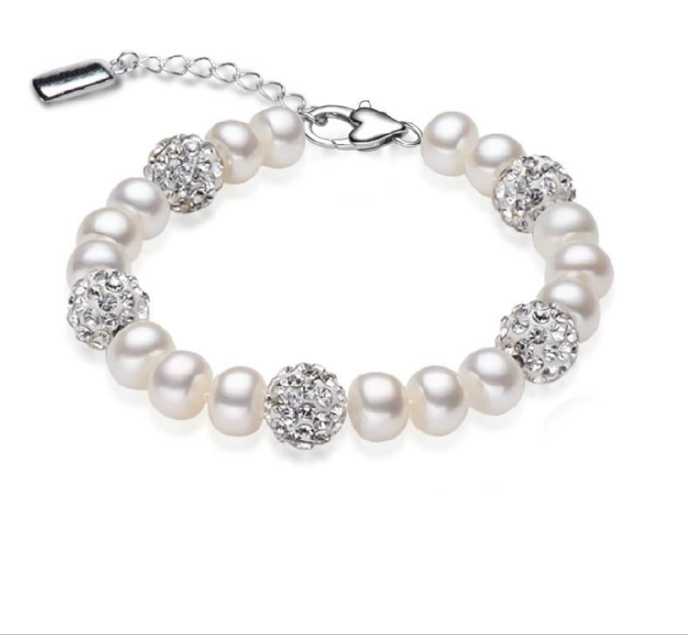 Bracelet Natural Freshwater Pearl 925 Sterling Silver