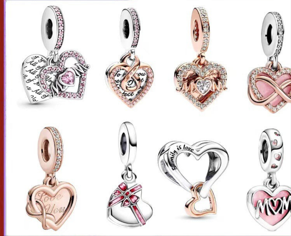 Plated 925 Valentine's Day Mother's Day Love Pendant DIY Accessories Pendant Gift