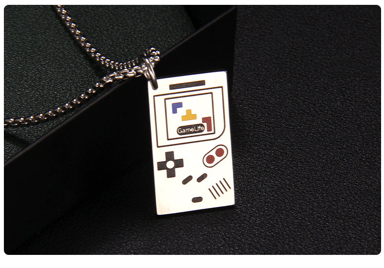 Stainless Steel Enamel Unisex Pendant Necklace