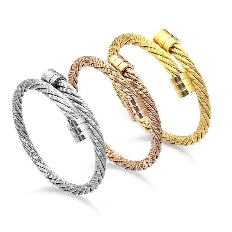 Titanium steel plating unisex bangle