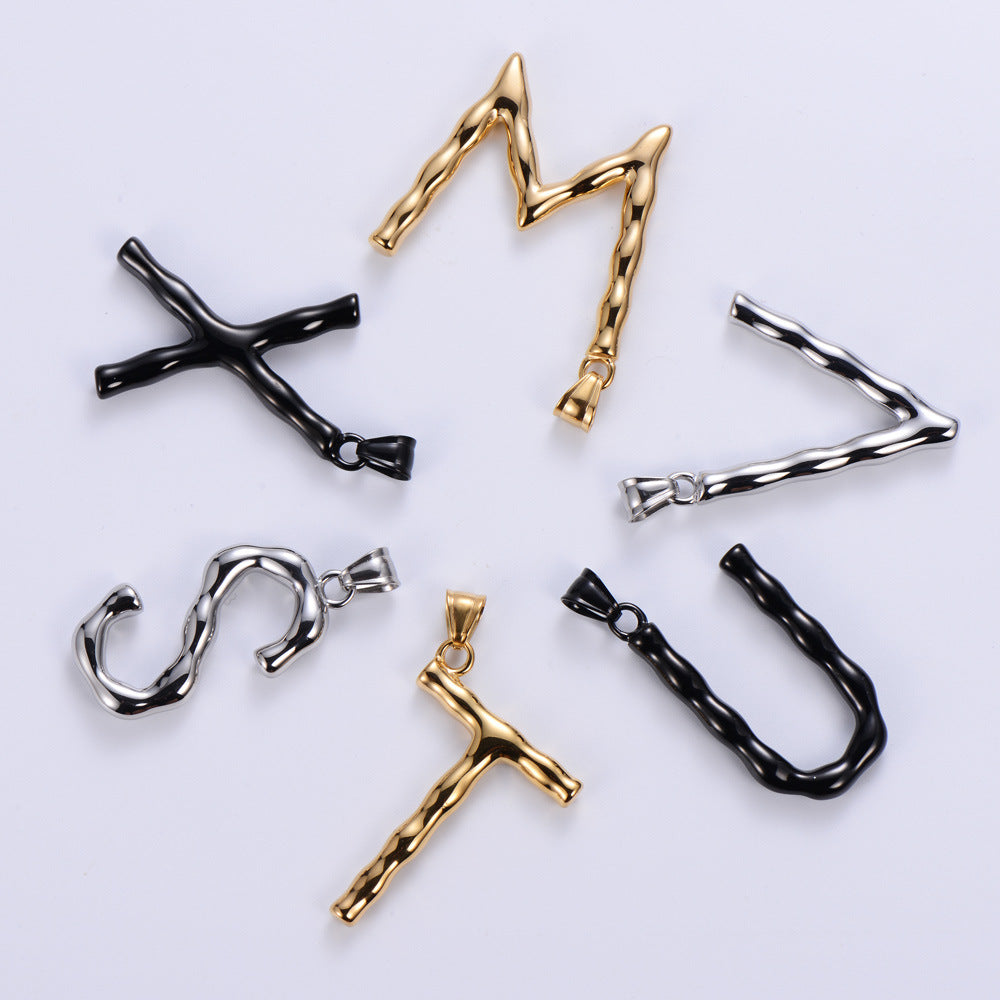 Stainless Steel 18K Gold Plated Fashion Polishing Letter