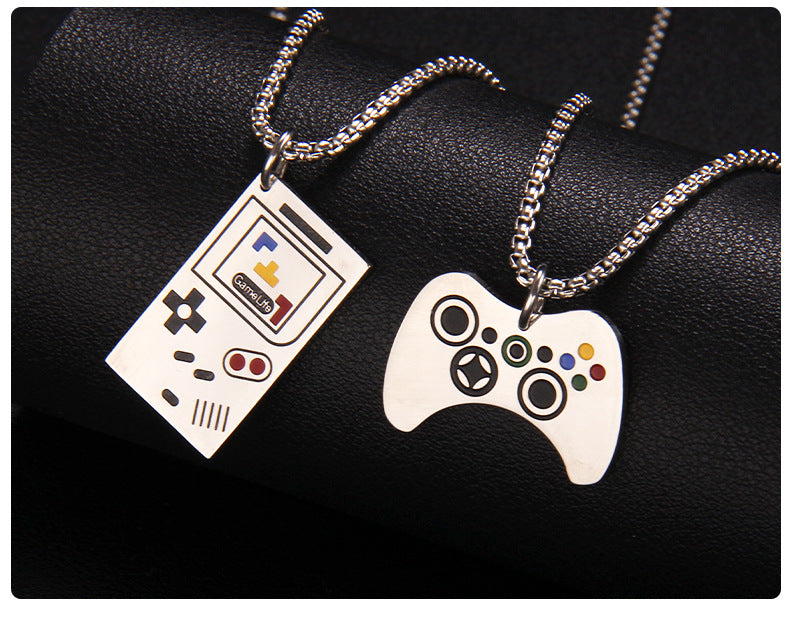 Stainless Steel Enamel Unisex Pendant Necklace