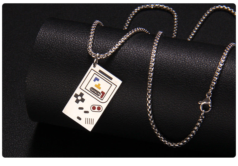 Stainless Steel Enamel Unisex Pendant Necklace
