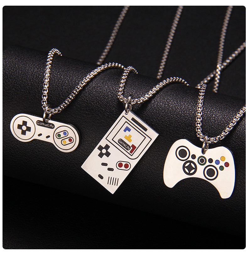 Stainless Steel Enamel Unisex Pendant Necklace