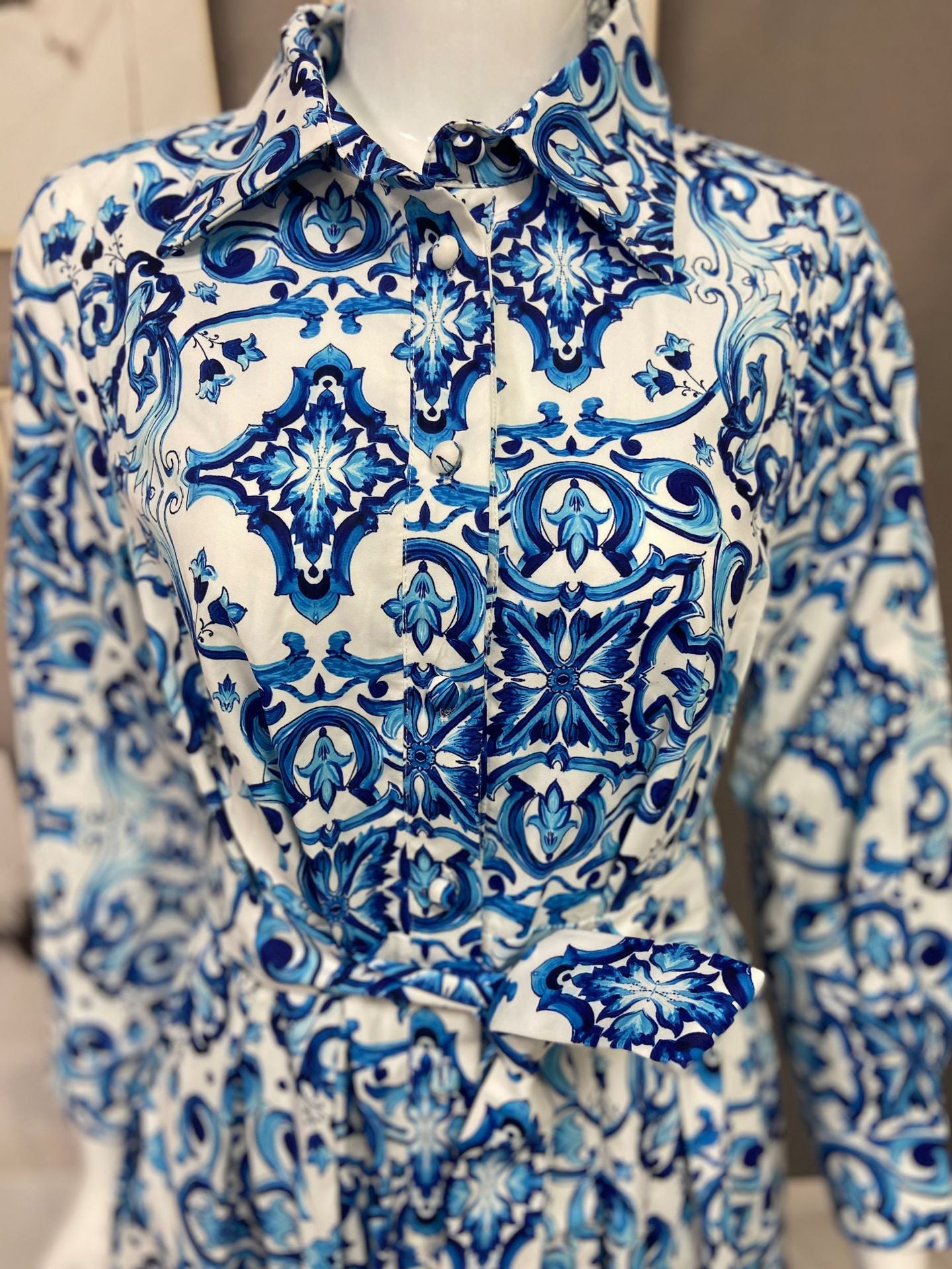 Women's Abaya Elegant Turndown Long Sleeve Flower Holiday Daily 