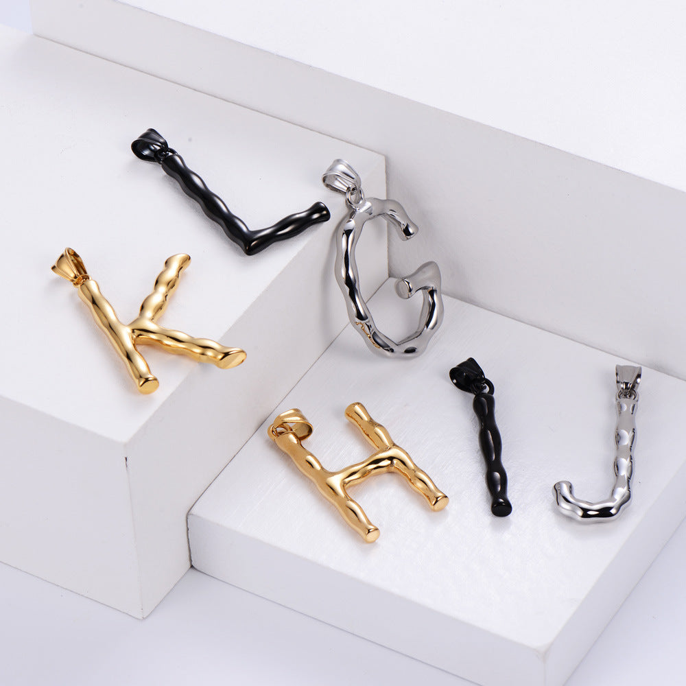 Stainless Steel 18K Gold Plated Fashion Polishing Letter