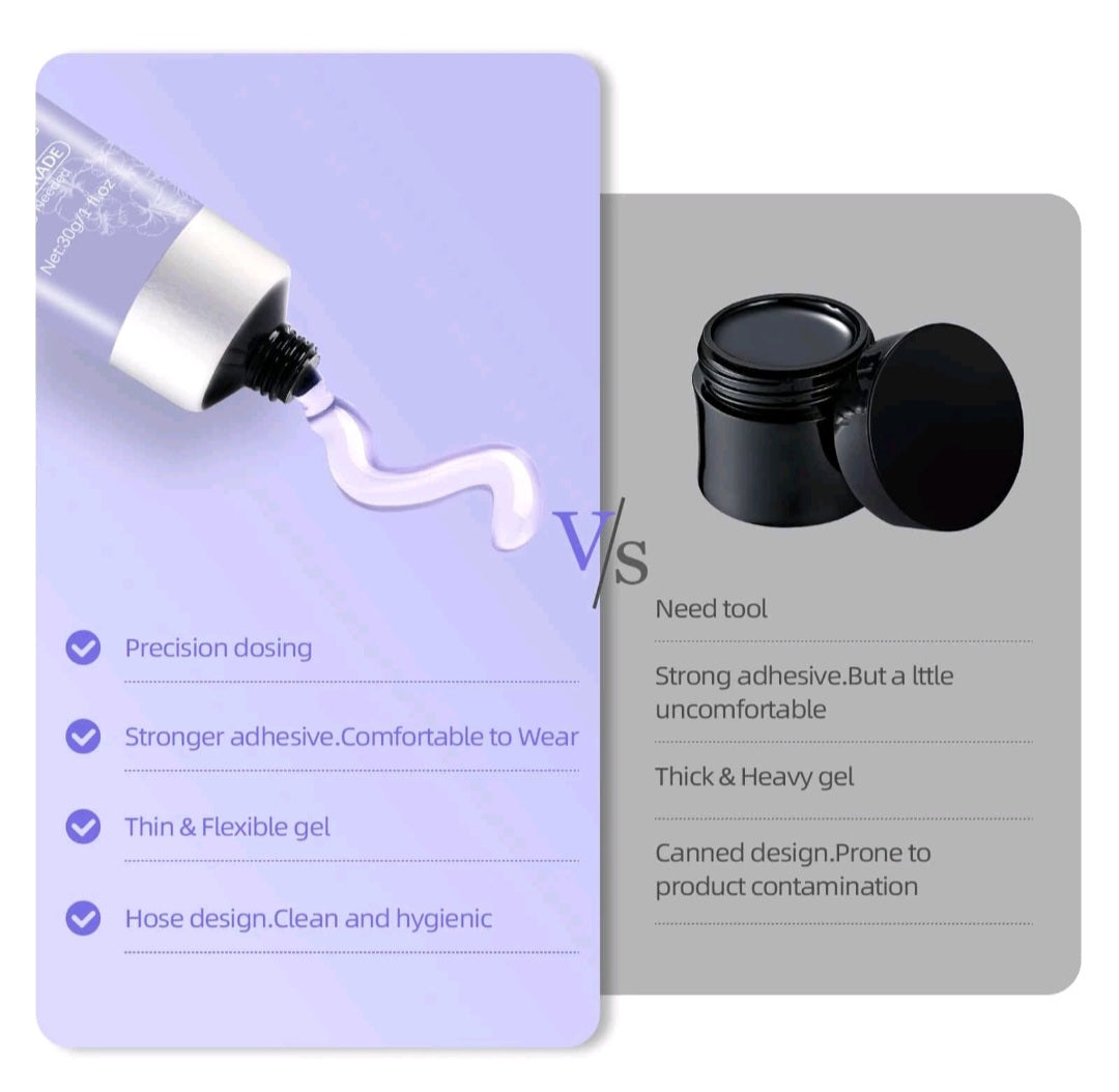 Gel de pegamento de uñas sólido para uñas postizas, lámpara UV/LED