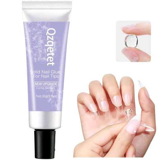 Gel de pegamento de uñas sólido para uñas postizas, lámpara UV/LED