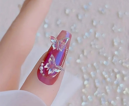 100 unids/set accesorios de uñas de mariposa Aurora