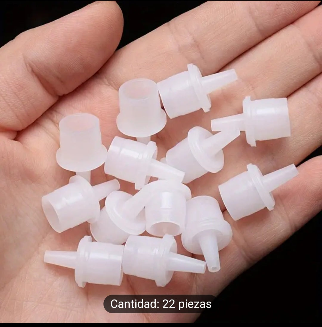 Juego de 22 piezas de puntas de aplicación de pegamento para pestañas y tapones de reemplazo de botellas con pines de prevención de bloqueos