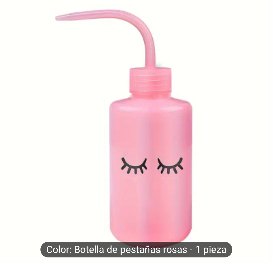 Botella de lavado de extensiones de pestañas: Recipiente a prueba de fugas con boquilla curva para la limpieza de pestañas y uso en salones de belleza.