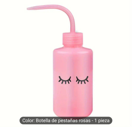 Botella de lavado de extensiones de pestañas: Recipiente a prueba de fugas con boquilla curva para la limpieza de pestañas y uso en salones de belleza.