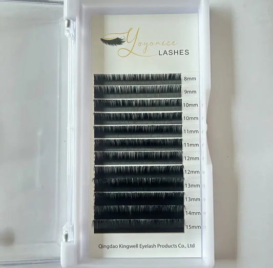 Extensiones De Pestañas Individuales De La Mejor Calidad Mezcla De 8-15mm Pelo De Fibra De Seda Coreana Volumen Lashes