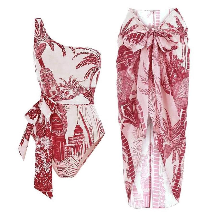 Women's Sexy Tree Bowknot One Piece Swimwear