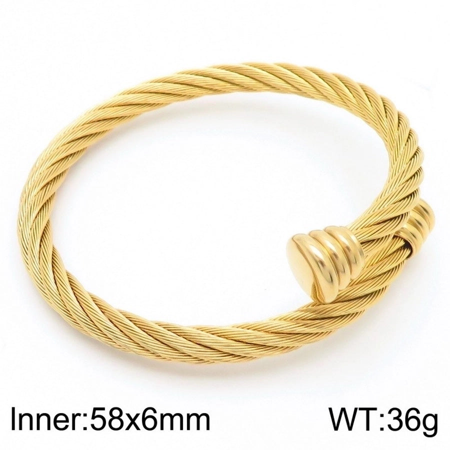 Stainless Steel 18K Gold Plated Men's Bangle