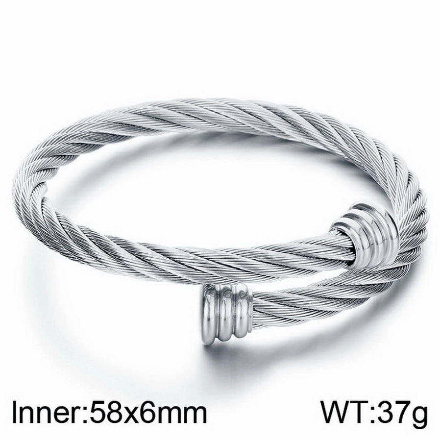 Stainless Steel 18K Gold Plated Men's Bangle
